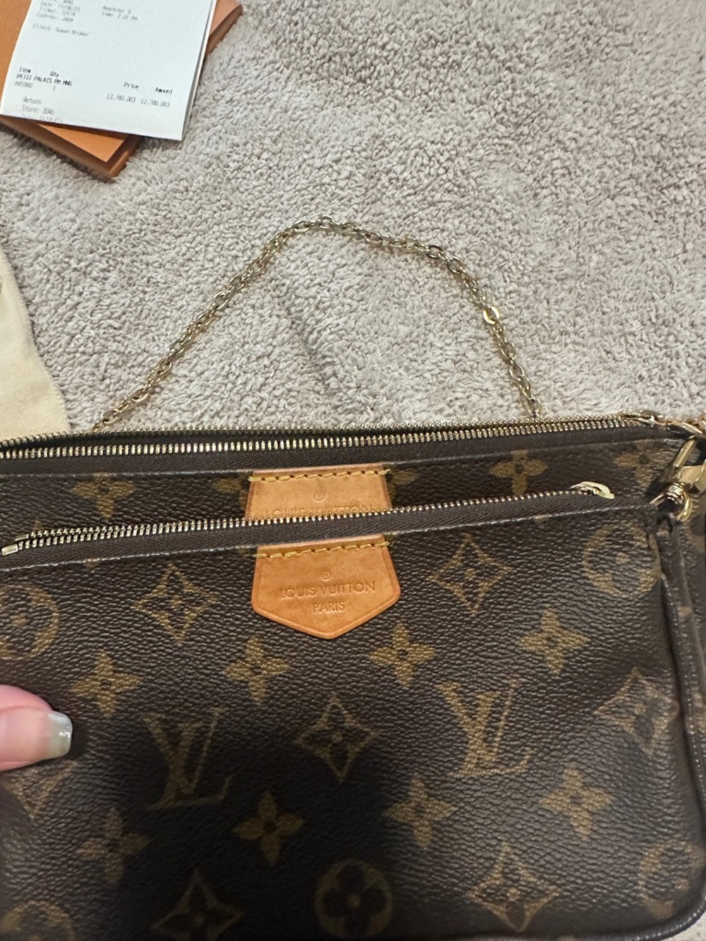 Louis Vuitton Monogram Multi Pochette with Pink Strap and Coin Pouch - Picture 2 of 13